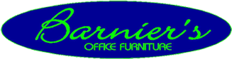 Barniers Office Furniture Logo in blue and green.